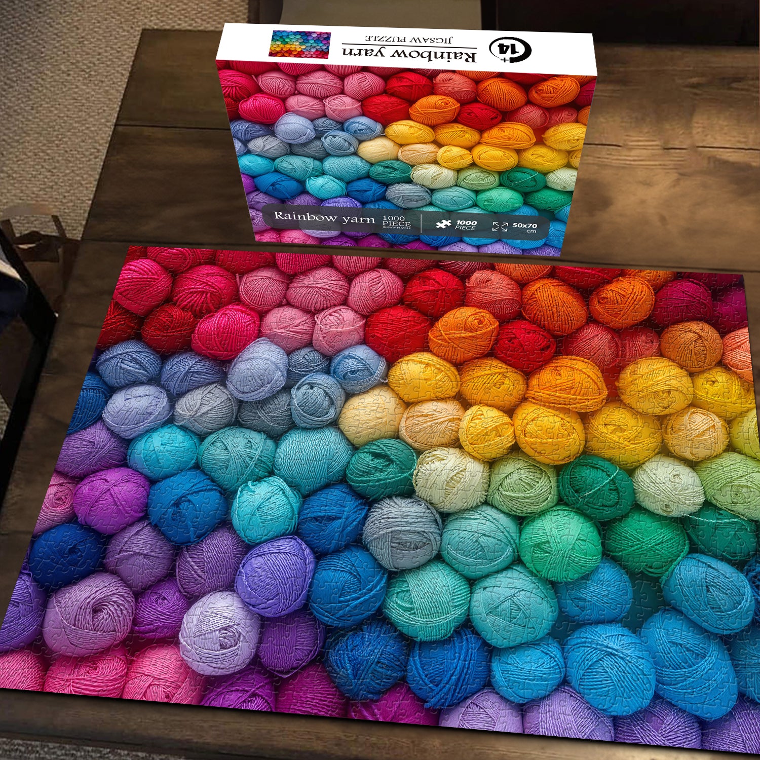 Rainbow Yarn Jigsaw Puzzle 1000 Pieces