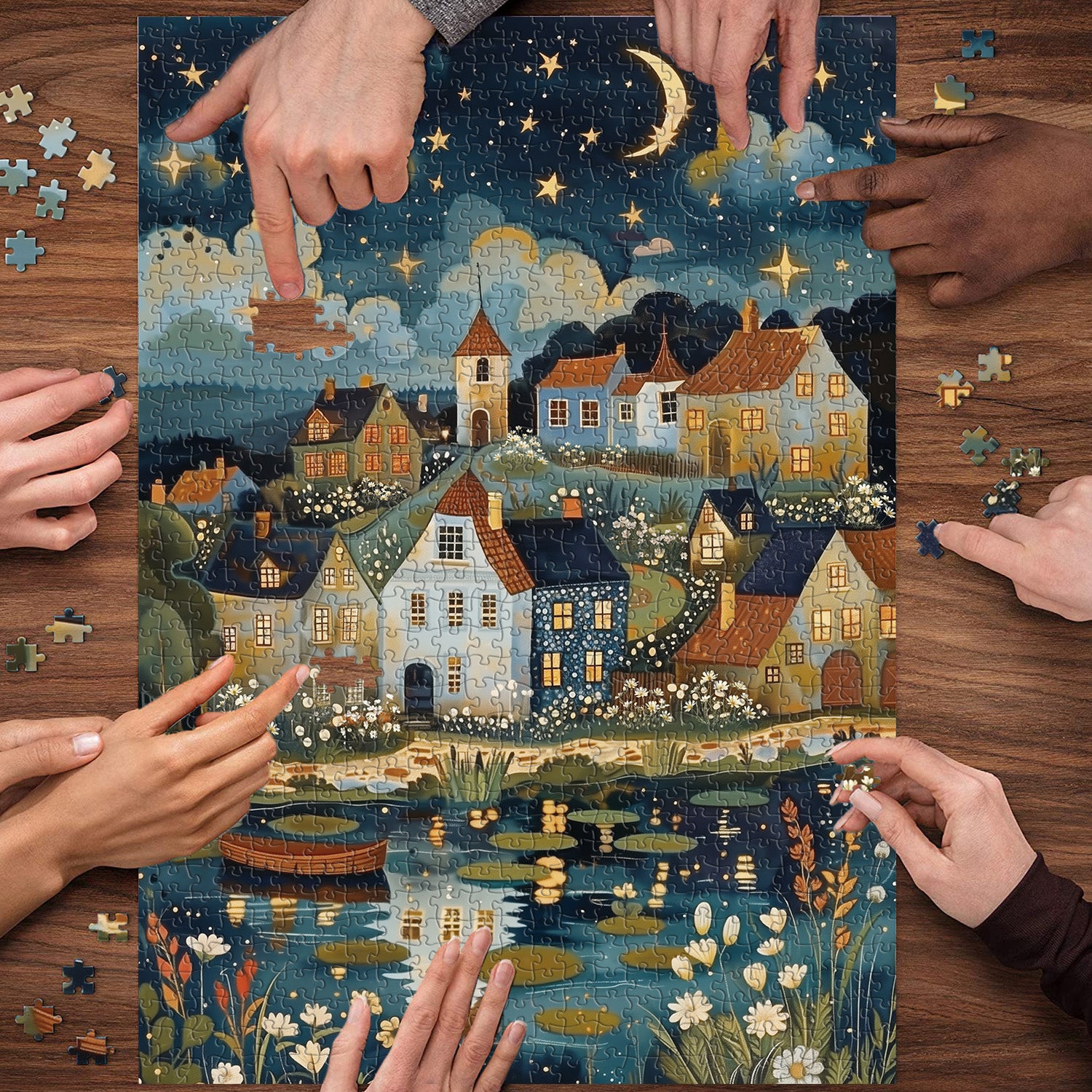Silent Brook Village Jigsaw Puzzle 1000 Pieces