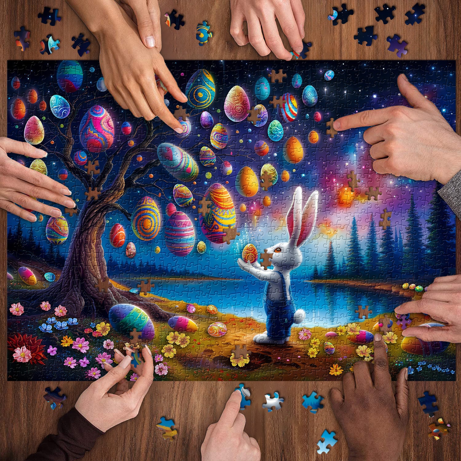 Egg Bunny Delight Jigsaw Puzzle 1000 Pieces