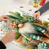 Succulent Garden Gnome Jigsaw Puzzle 1000 Pieces