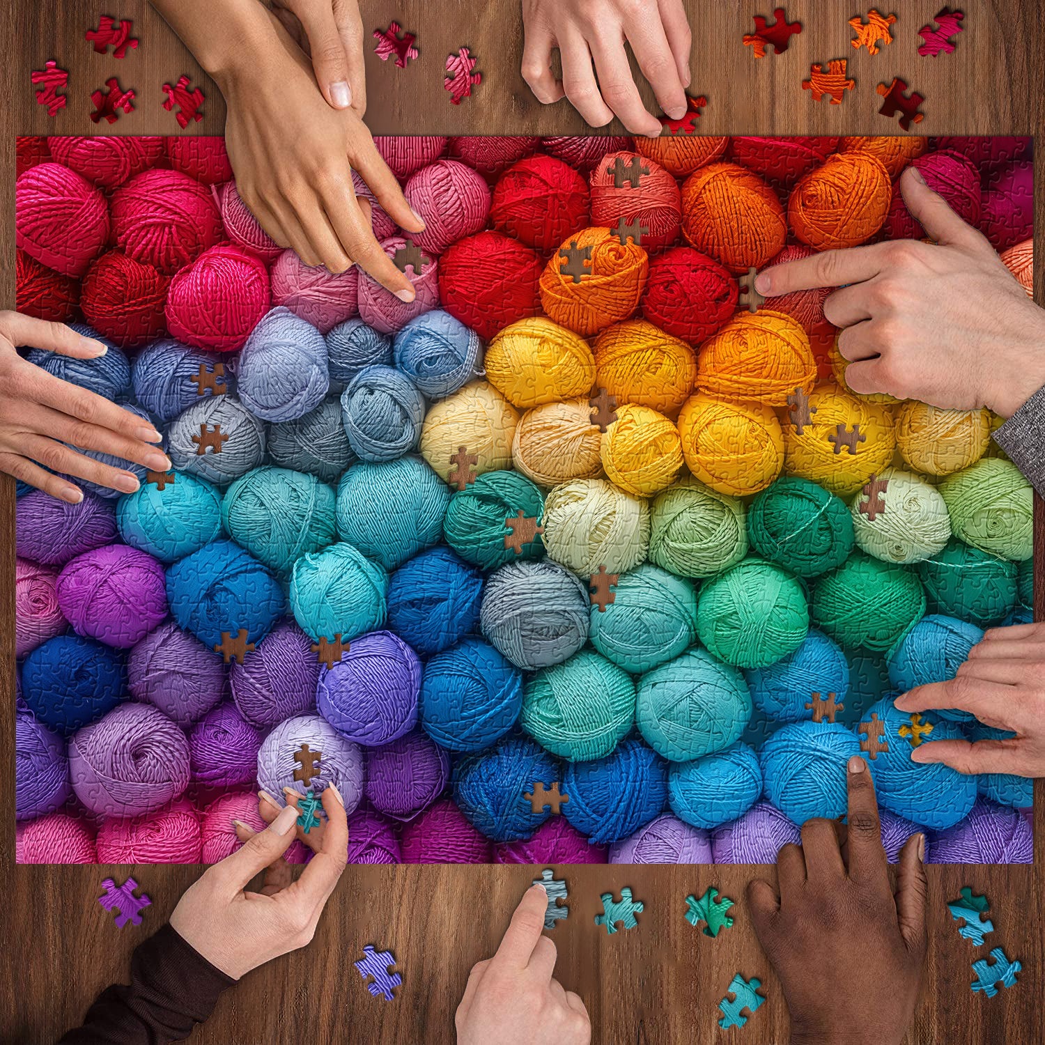 Rainbow Yarn Jigsaw Puzzle 1000 Pieces