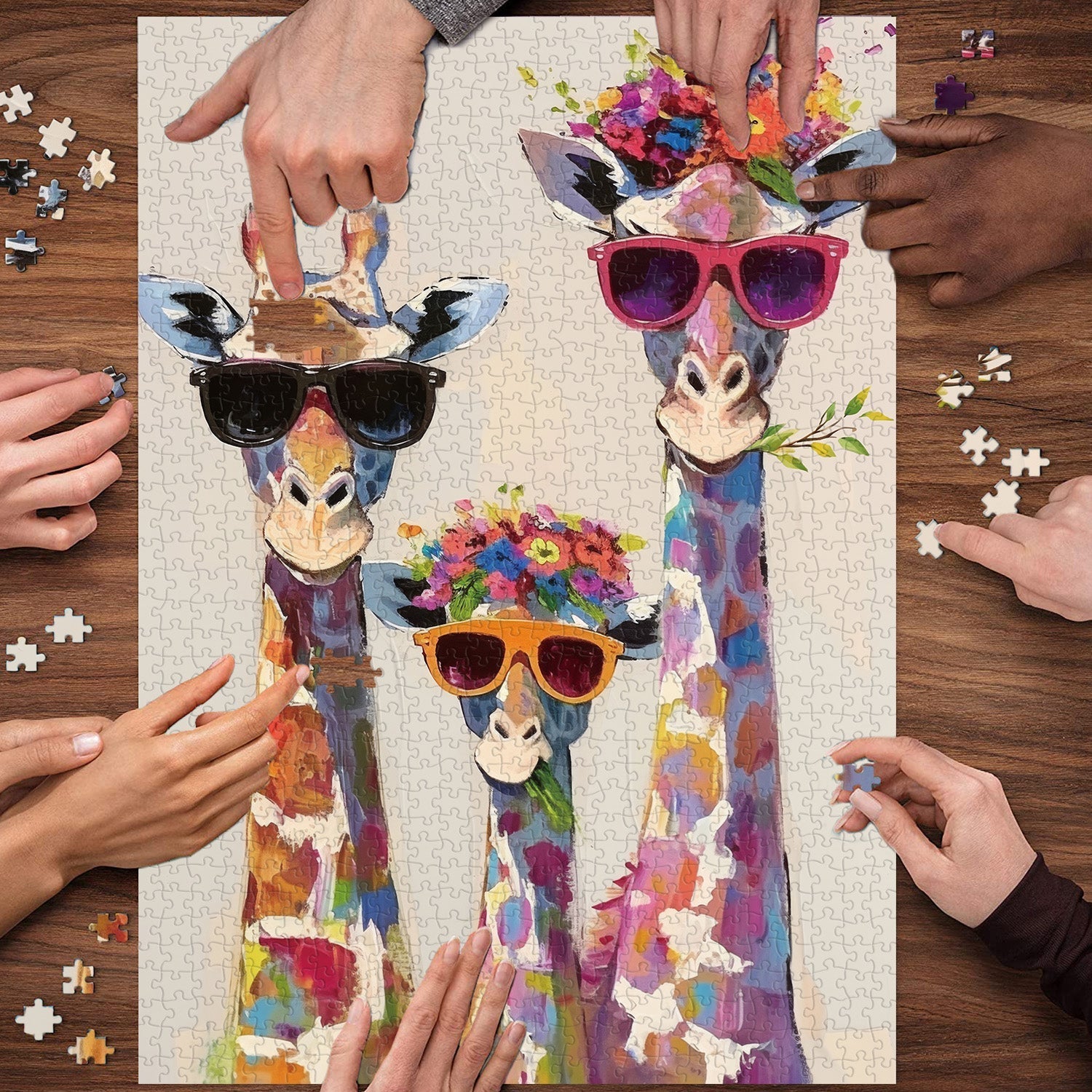 The Giraffe Family Jigsaw Puzzles 1000 Piece