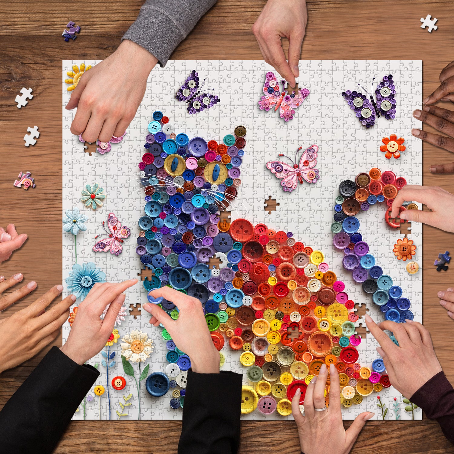 Button Cat Jigsaw Puzzles 1000 Pieces