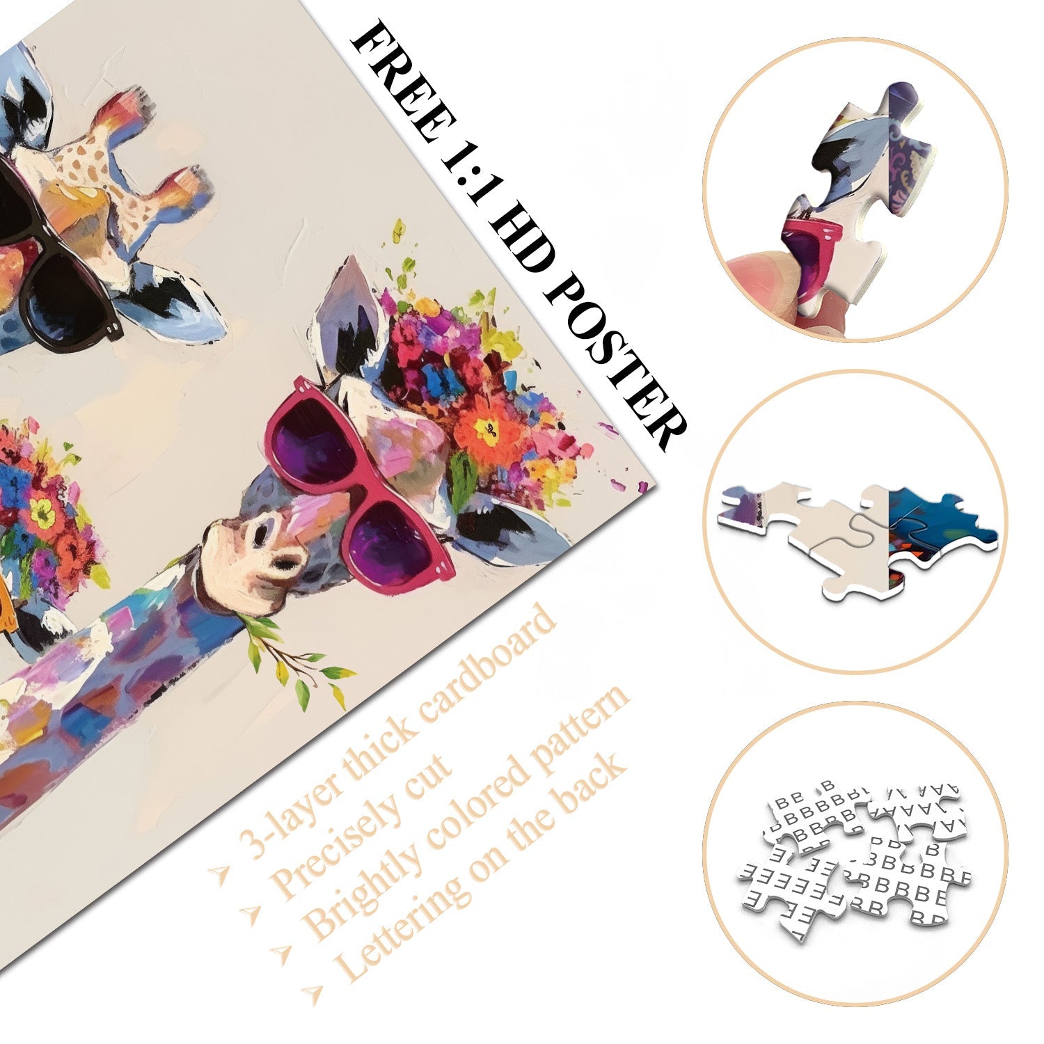 The Giraffe Family Jigsaw Puzzles 1000 Piece