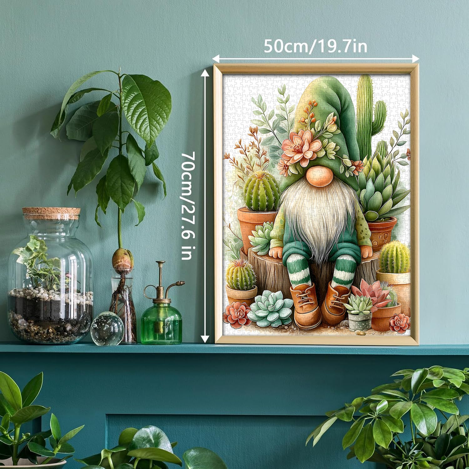 Succulent Garden Gnome Jigsaw Puzzle 1000 Pieces