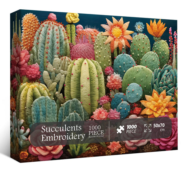 jigsaw puzzle succulents Succulents Embroidery Jigsaw Puzzle 1000 Pieces