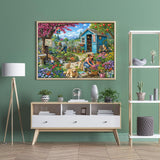 Elegante puzzle con cani con fiori, 1000 pezzi