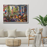 Elegante puzzle con cani con fiori, 1000 pezzi