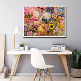 Elegante puzzle con cani con fiori, 1000 pezzi