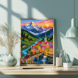 Rainbow Town Train Jigsaw Puzzle 1000 Pieces