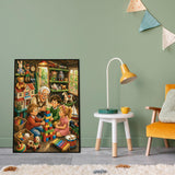 Elegante puzzle con cani con fiori, 1000 pezzi