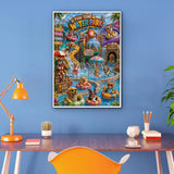 Elegante puzzle con cani con fiori, 1000 pezzi