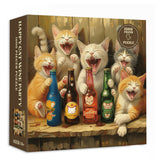 Happy Cat Wine Party Jigsaw Puzzle 1000 Pieces