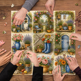 Elegante puzzle con cani con fiori, 1000 pezzi