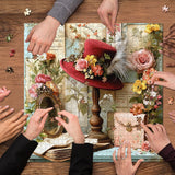 Elegante puzzle con cani con fiori, 1000 pezzi