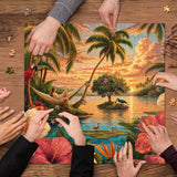 Elegante puzzle con cani con fiori, 1000 pezzi