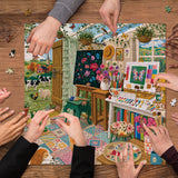Puzzle élégant de chiens de fleurs 1000 pièces