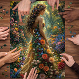 Elegante puzzle con cani con fiori, 1000 pezzi