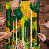 Stilvolles Blumenhunde-Puzzle 1000 Teile