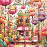 Elegante puzzle con cani con fiori, 1000 pezzi