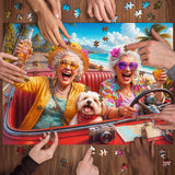 Stilvolles Blumenhunde-Puzzle 1000 Teile