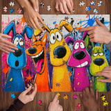 Elegante puzzle con cani con fiori, 1000 pezzi