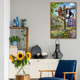 Stilvolles Blumenhunde-Puzzle 1000 Teile