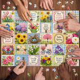Stilvolles Blumenhunde-Puzzle 1000 Teile