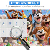 Elegante puzzle con cani con fiori, 1000 pezzi