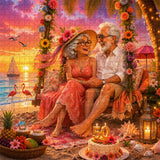 Elegante puzzle con cani con fiori, 1000 pezzi
