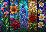 Elegante puzzle con cani con fiori, 1000 pezzi