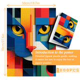 Geometric Cat Art Jigsaw Puzzle 1000 Pieces