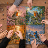 Elegante puzzle con cani con fiori, 1000 pezzi
