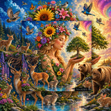 Stilvolles Blumenhunde-Puzzle 1000 Teile