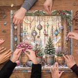 Stilvolles Blumenhunde-Puzzle 1000 Teile