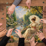 Elegante puzzle con cani con fiori, 1000 pezzi