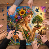 Stilvolles Blumenhunde-Puzzle 1000 Teile