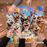 Elegante puzzle con cani con fiori, 1000 pezzi