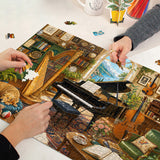 Stilvolles Blumenhunde-Puzzle 1000 Teile