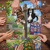 Stilvolles Blumenhunde-Puzzle 1000 Teile