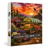 Elegante puzzle con cani con fiori, 1000 pezzi