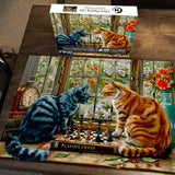 Chess Playing Cats Jigsaw Puzzle 1000 Pieces