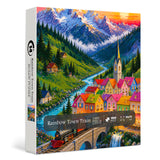 Rainbow Town Train Jigsaw Puzzle 1000 Pieces