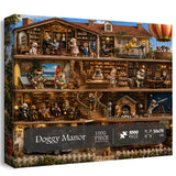 Stilvolles Blumenhunde-Puzzle 1000 Teile