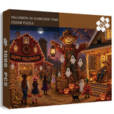 Puzzle Halloween dans la ville des épouvantails 1000 pièces