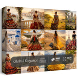 Elegante puzzle con cani con fiori, 1000 pezzi