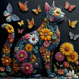 Butterfly Floral Feline Jigsaw Puzzle 1000 Pieces