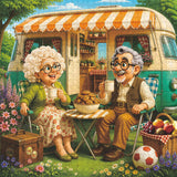 Puzzle élégant de chiens de fleurs 1000 pièces