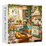 Stilvolles Blumenhunde-Puzzle 1000 Teile