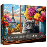 Window Kitten Jigsaw Puzzle 1000 Pieces